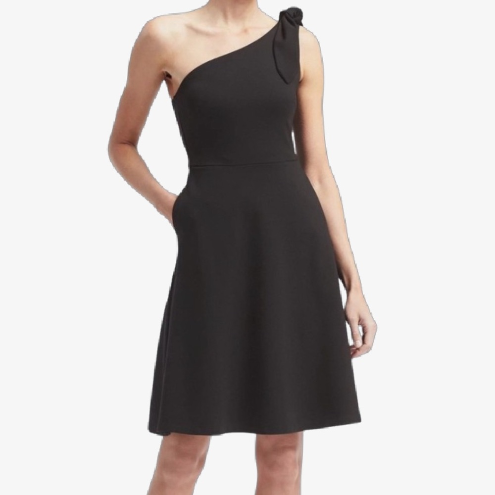 Banana Republic Factory Black One-Shoulder Dress